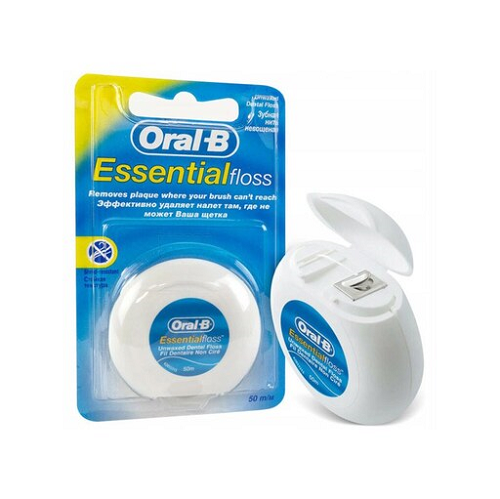 نخ دندان اورال بی Essential Floss مومدار با طعم نعناع | 50 متری